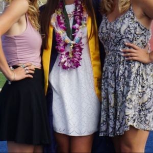 White tank top, eyelet dress